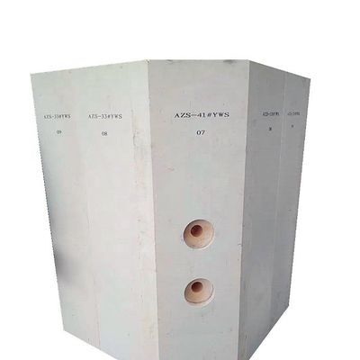 Alumina bloco fundido fundido AZS 33 Curvo tijolo de fogo para Port Crown na indústria do vidro