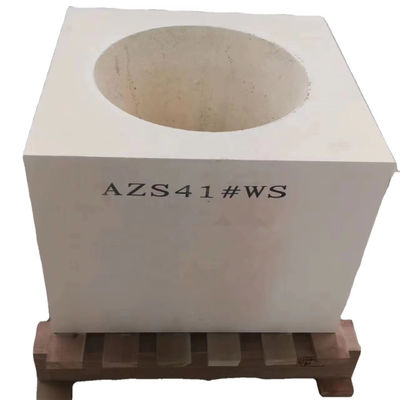 Cremoso branco fundido fundido AZSWS41 Bloco de queimador para forno de vidro Durabilidade de longa duração